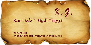 Karikó Gyöngyi névjegykártya
