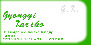 gyongyi kariko business card